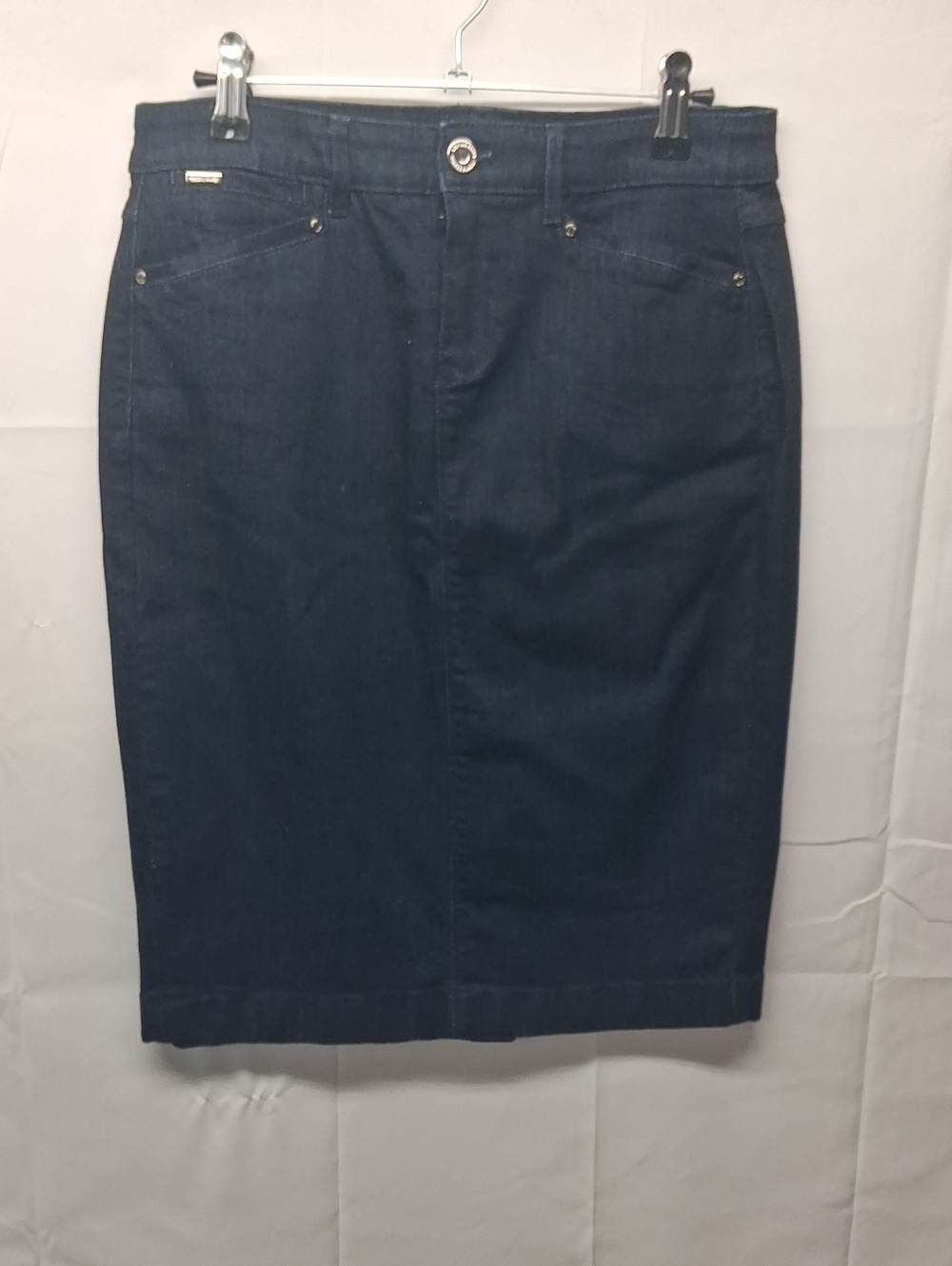White House Black Market Navy Denim Pencil Skirt
